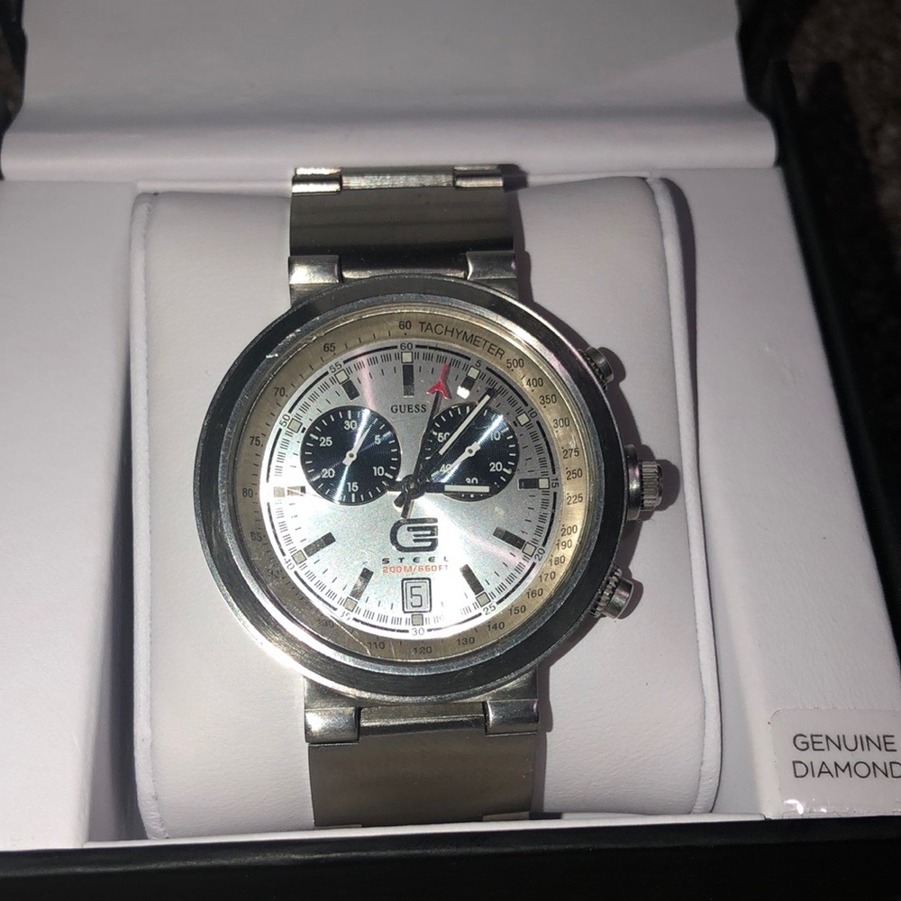 Vintage guess steel divers watch